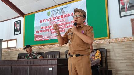 Rapat Koordinasi Penguatan Kelembagaan Desa dan Penyerahan Insentif Lembaga Desa Tahun 2024